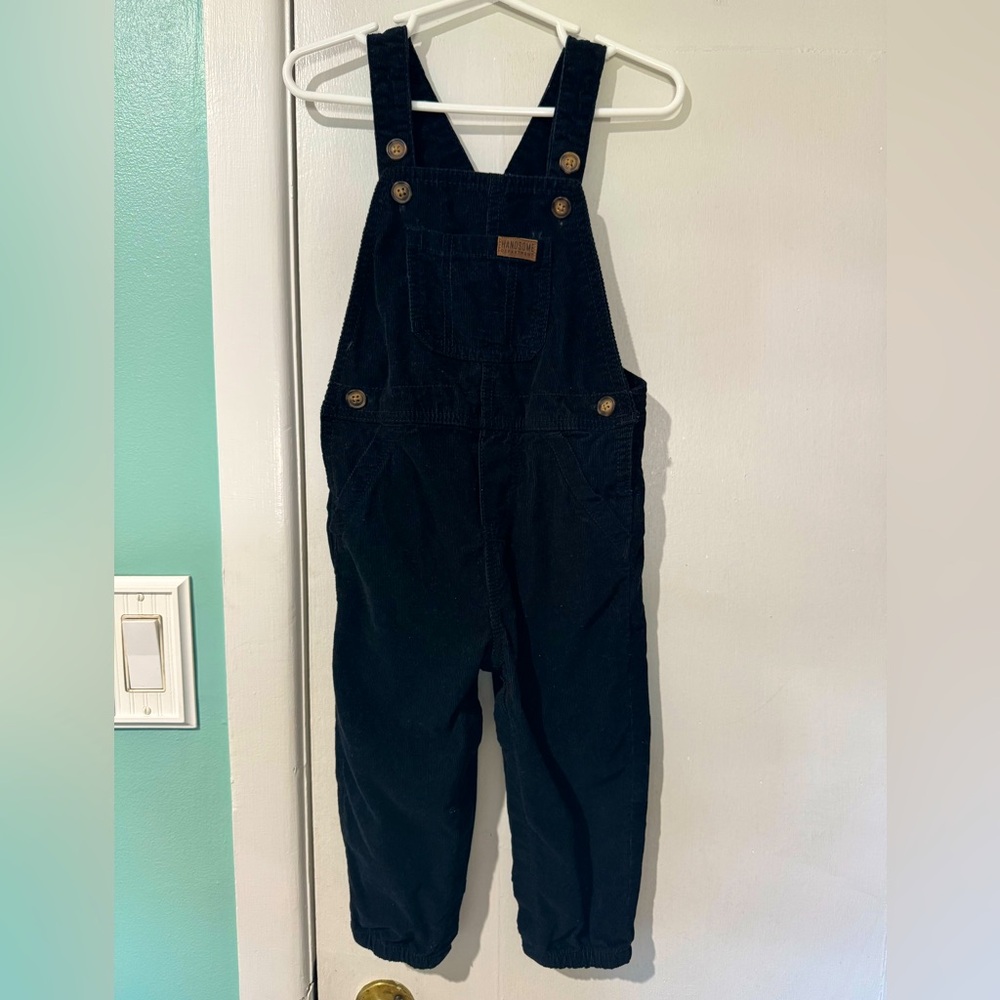 Carters 24 months Happy Corduroy Overalls Navy Blue Baby Toddler Boys Girls